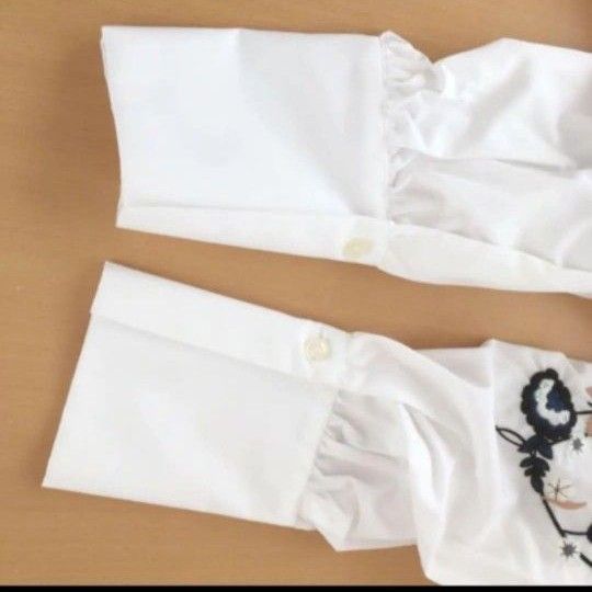 【新品】ナノユニバース　ロングシャツ　ワンピース　ホワイト　刺繍