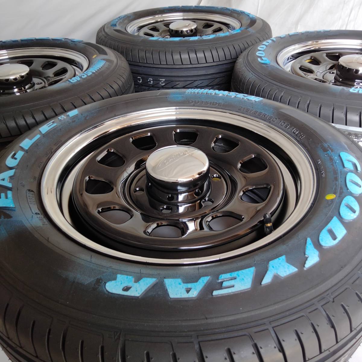 新品 デイトナ 16-6.5J＋38 6-139.7 クロームリム タイヤ付4本SET 215/65R16 グッドイヤーナスカー ハイエース200系 (W2167-1)_画像4