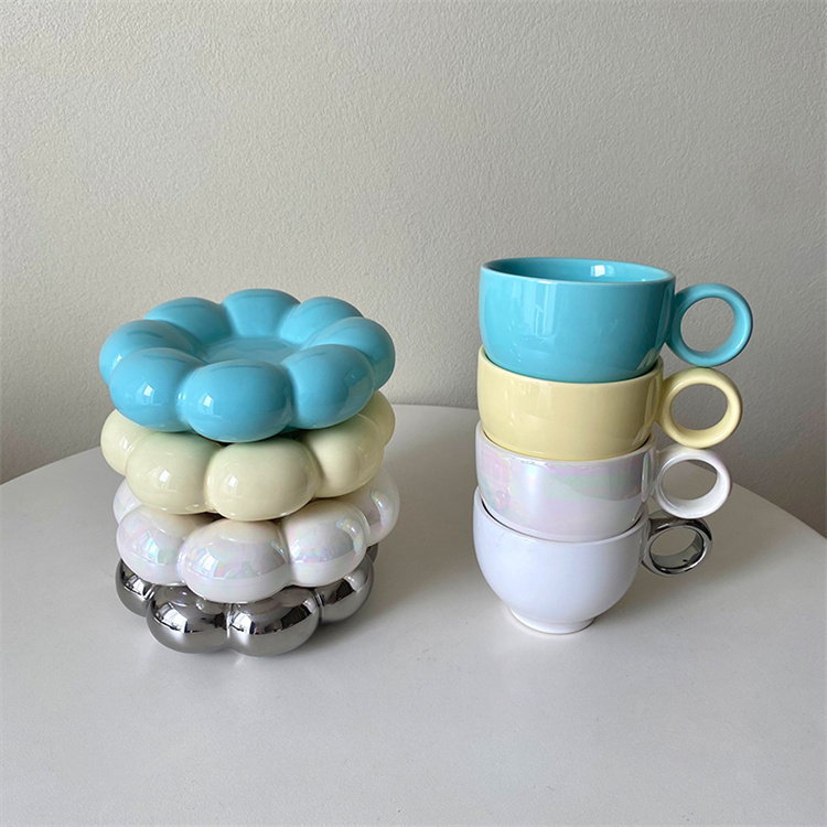  free shipping * stylish feeling UP fun coffee cup saucer design sense flower gift box set 