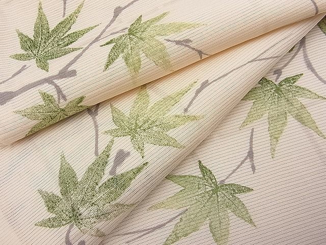 国内発送】 夏物 小紋 縦絽 絽芭蕉 舞蝶文 黒地 未使用 m-3kk1486