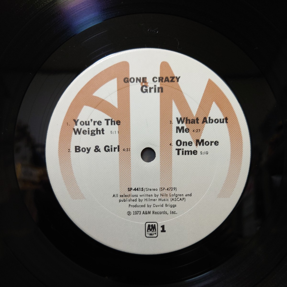 中古 レコード LP ★ GRIN グリン『 GONE CRAZY 』SP-4415 73年USオリジナル ニルス・ロフグレン クレイジーホース スプリングスティーンの画像5