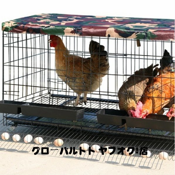 新入荷☆特大 折りたたみ鶏小屋 自動エッグロールケージ、フードボウル、トレー、水槽付き チキンケージ飼育ケージ 120*50*65cm 鶏小屋 D81_画像3