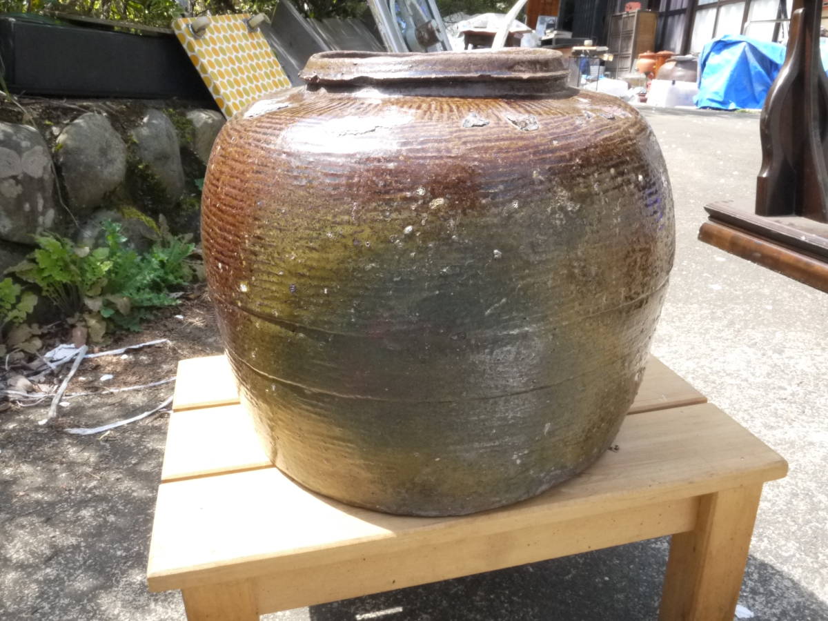 【A30403】時代 常滑焼　飾り壺　花器 花瓶 高さ約26㎝ 9Kg 室町～江戸 古美術 骨董_画像1