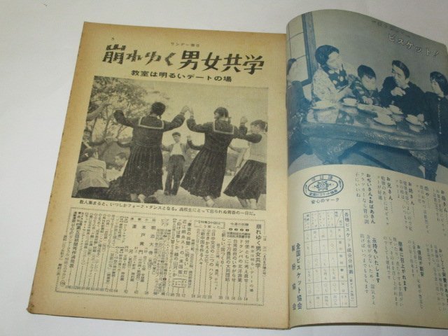 サンデー毎日 1958 昭和33 三ツ矢歌子/ 中国はこう変わった 崩れゆく男女共学 篠崎功子 国会の顔 長谷川町子 芸能 レトロ広告 他_画像2