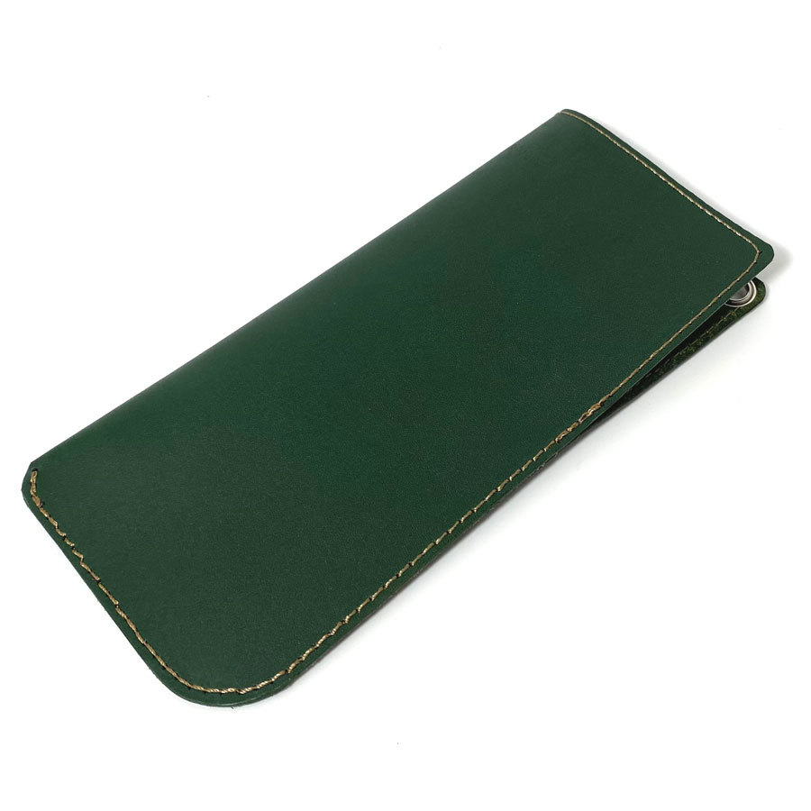  glasses cover glasses case glasses inserting leather accessory lovely Smile leather cow leather original leather nme handmade green 