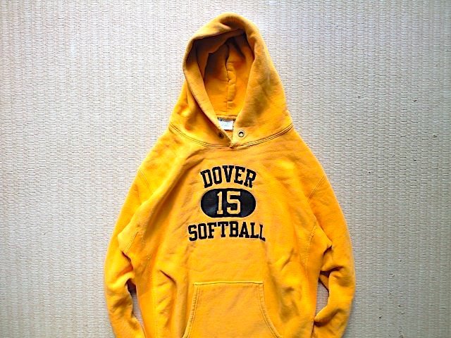 即決 復刻 青タグ XLサイズ Champion REVERSE WEAVE プルオーバー パーカー DOVER ドーバー 3段プリント カプセル イエロー_画像4