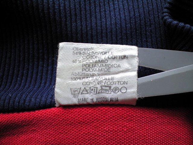 быстрое решение редкость 70s 80s You Goss la Via производства Vintage Adidas джерси . карман подкладка есть tekamega zip темно-синий x..adidas 48