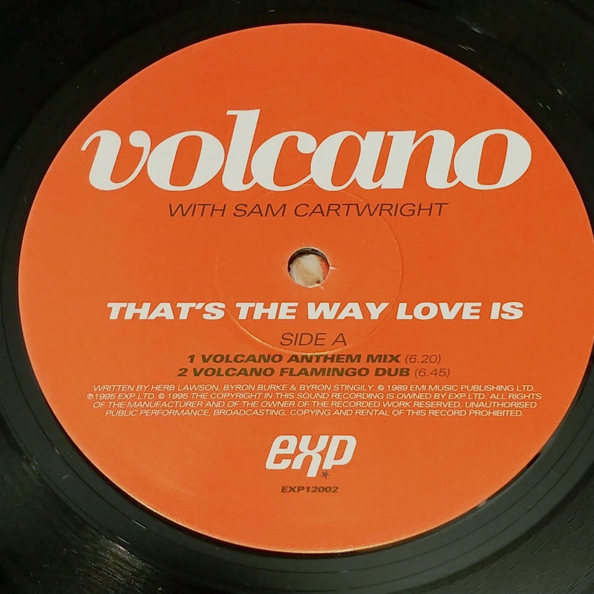 VOLCANO with SAM CARTWRIGHT『THAT'S THE WAY LOVE IS 』/ハウスアンセムレコード_画像4