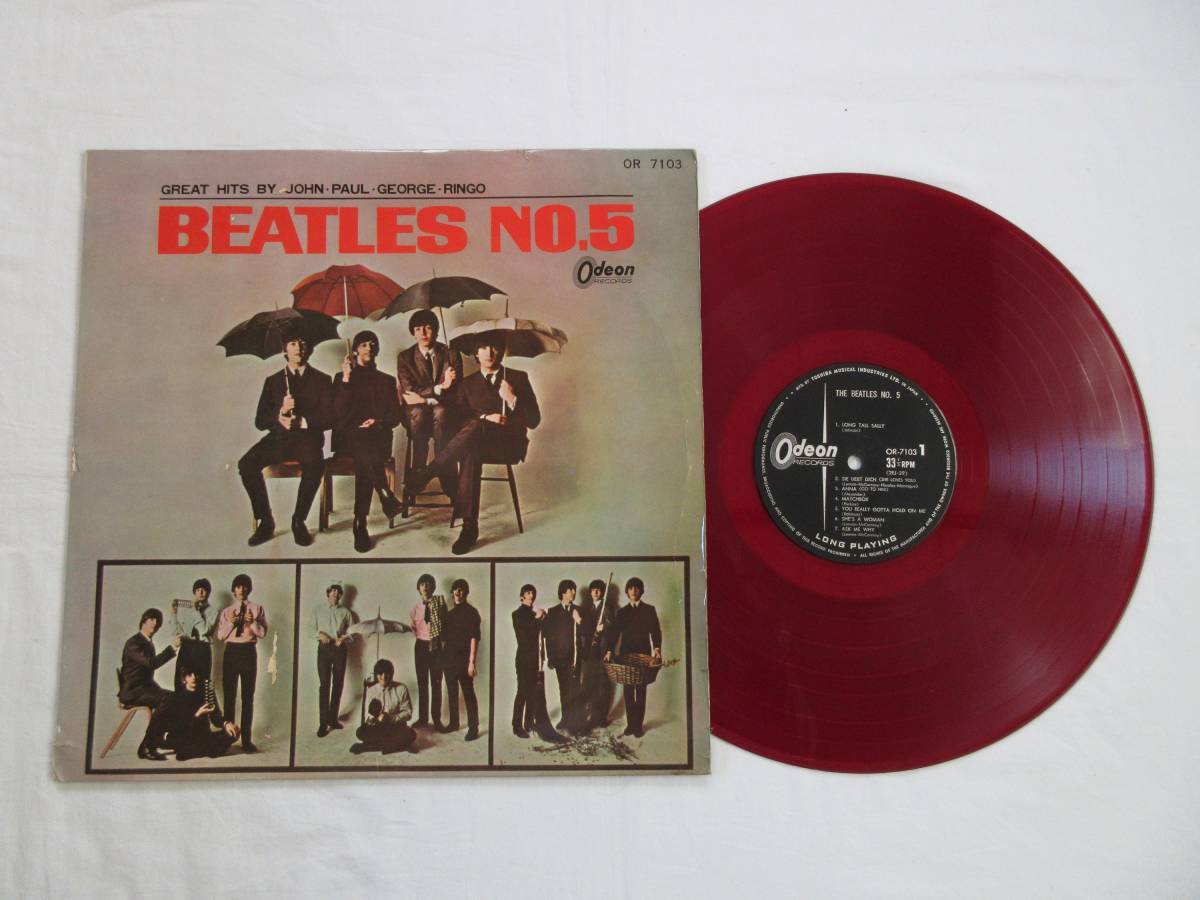 2304/LP/Beatles/ビートルズ/No.5/赤盤 - JChere雅虎拍卖代购