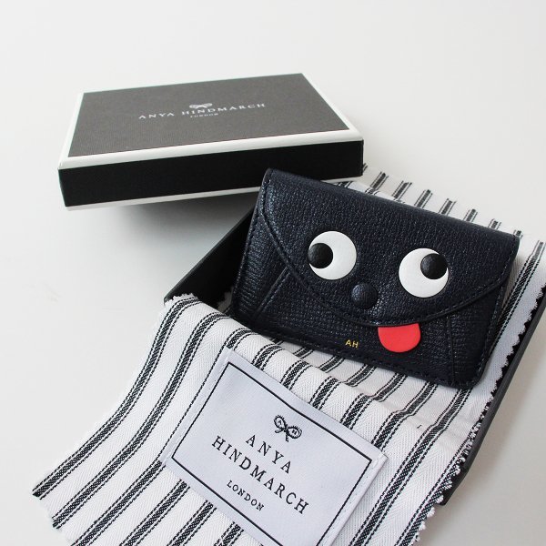 美品】anya hindmarch カードケース ブラック *-