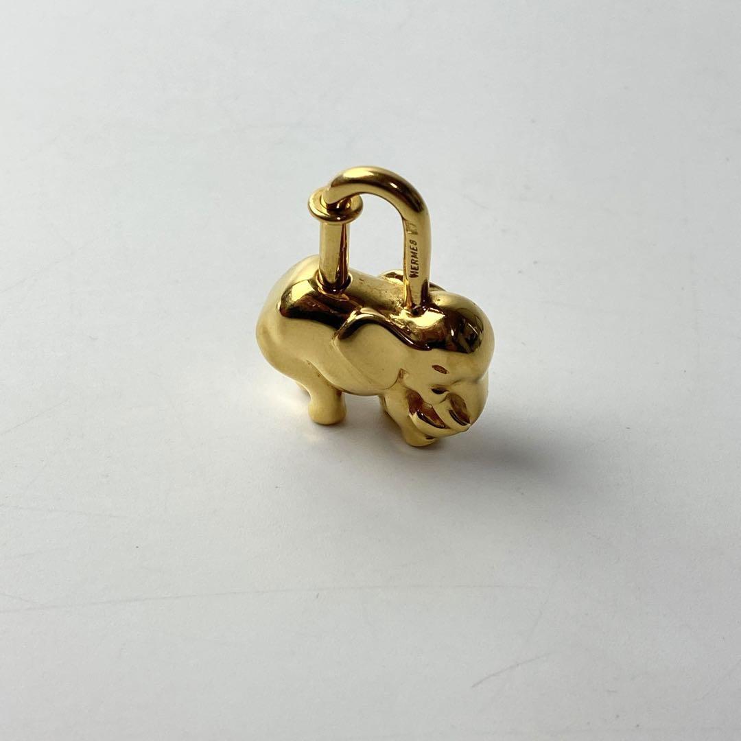 美品 エルメス HERMES 1997年限定 チャーム 象 ゾウ ゴールド