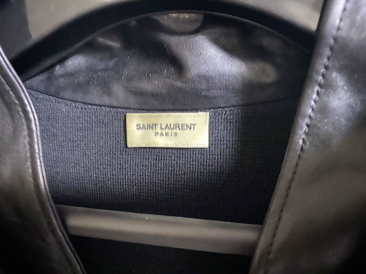 saint laurent paris レザーカーディガン S ウールニット セーター シャツ 初期 サンローランパリ　エディスリマン_画像4