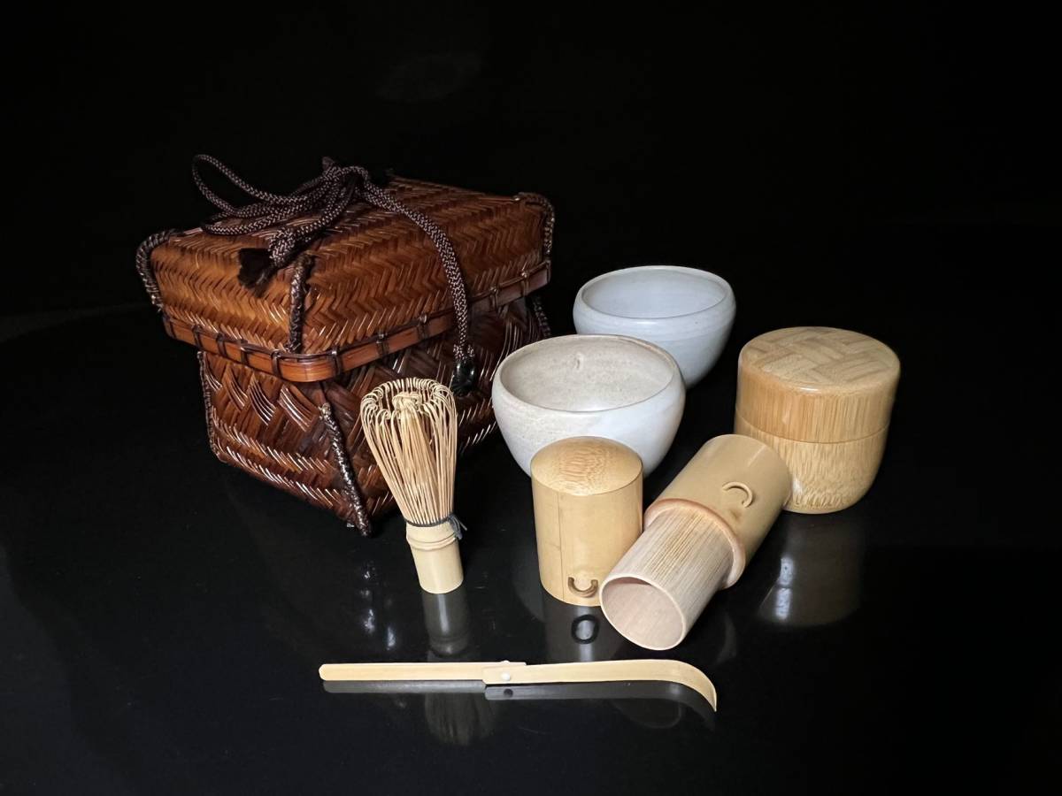 正規登録店 和田菁竺作 御所籠 松楽茶碗 棗 茶入 茶杓 セット 共箱 www