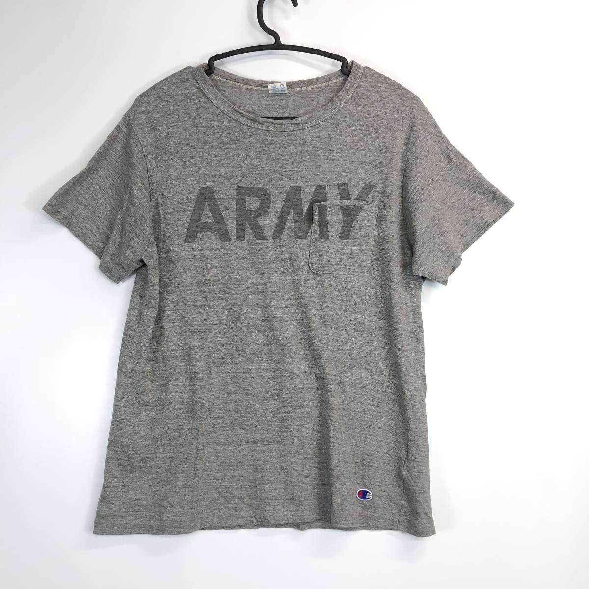 日本製 チャンピオン ポケットTシャツ ARMY Mサイズ コットン 日本製 チャンピオン ポケットTシャツ ARMY Mサイズ コットン