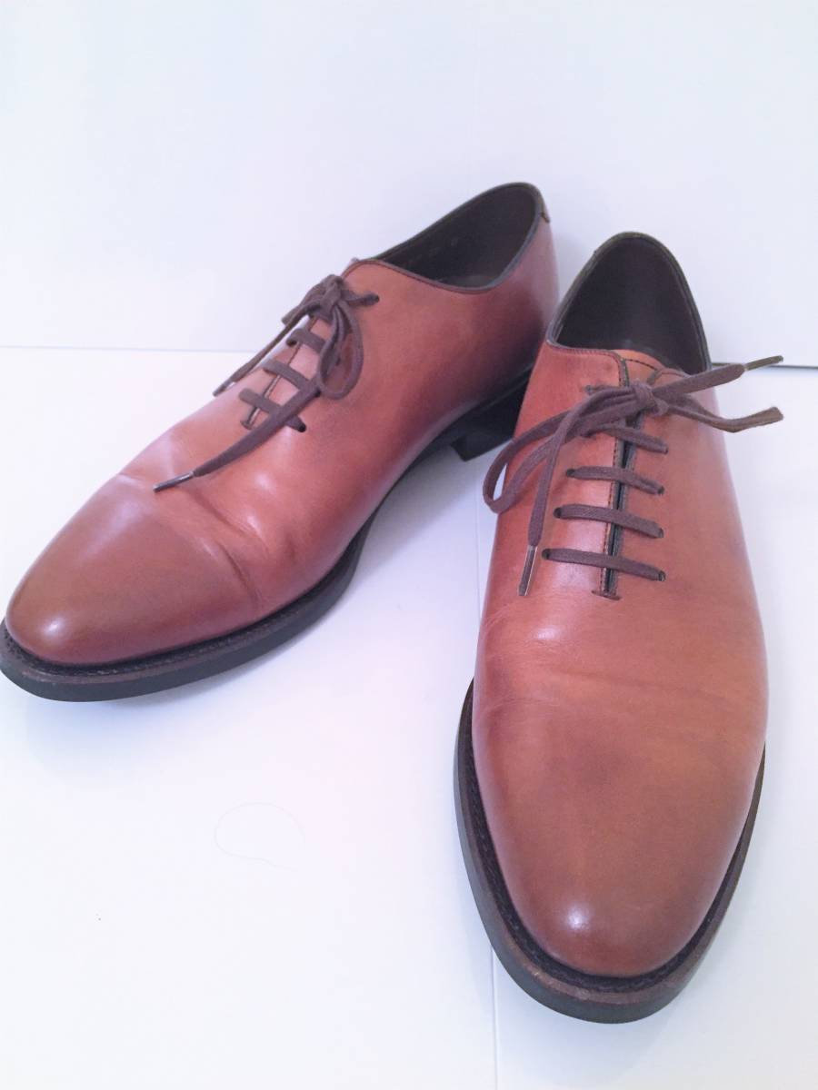 極美品 SHETLANDFOX シェットランドフォックス 057F ボートン ホールカット レザーシューズ 革靴 6 24cm ブラウン 高級REGAL上位ブランド