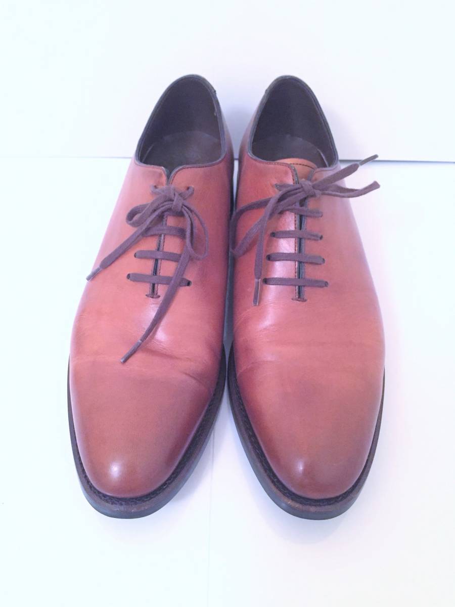 極美品 SHETLANDFOX シェットランドフォックス 057F ボートン ホールカット レザーシューズ 革靴 6 24cm ブラウン 高級REGAL上位ブランド の画像2