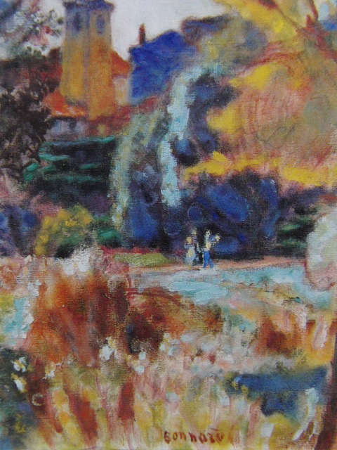 ピエール・ボナール、『オリーヴの樹と礼拝堂のある風景』、希少画集画、高級新品額・額装付、状態良好、送料無料_画像2