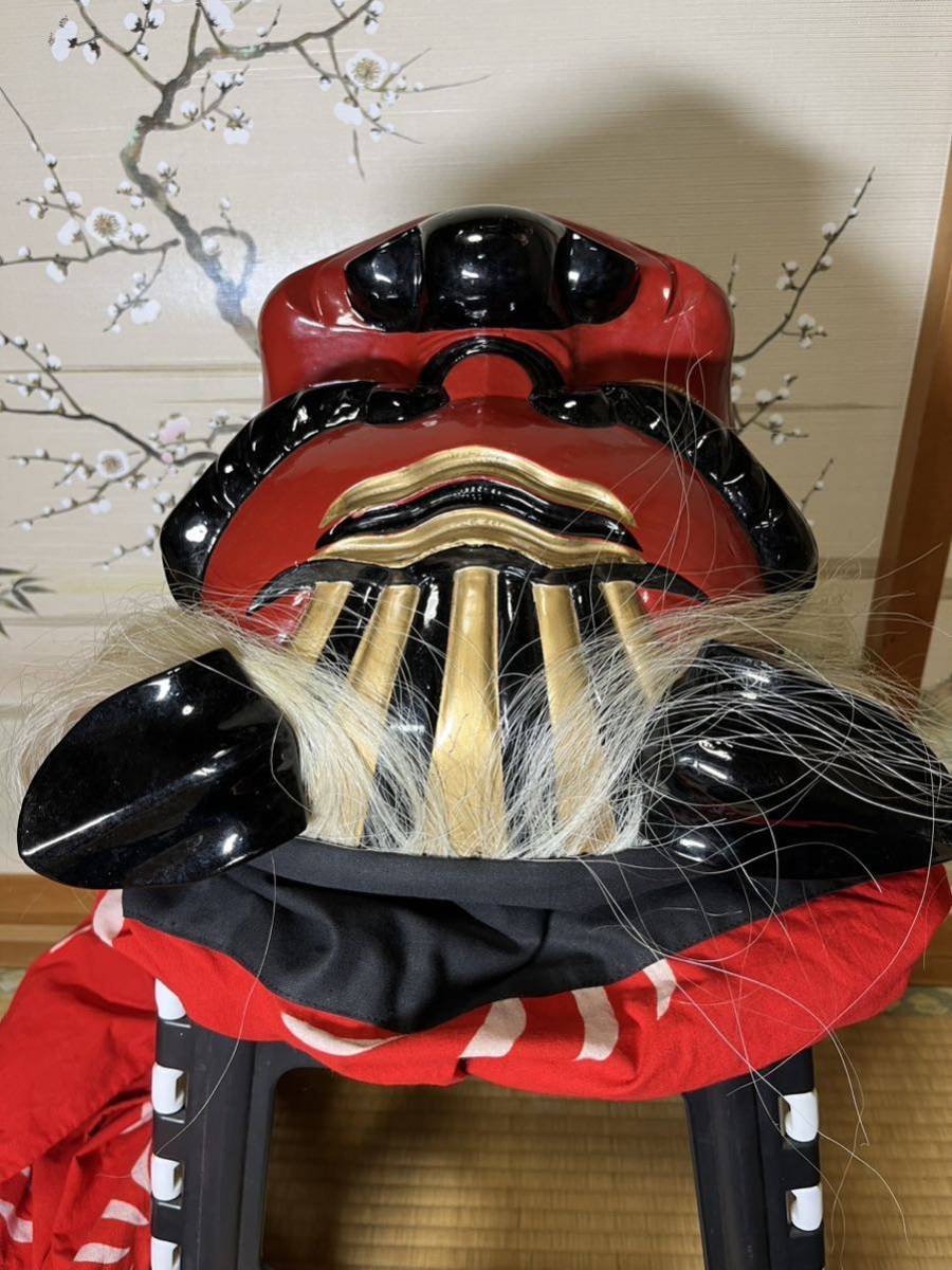 75様専用 獅子頭 獅子舞 木彫 漆塗り 古美術品 祭り 厄除け-