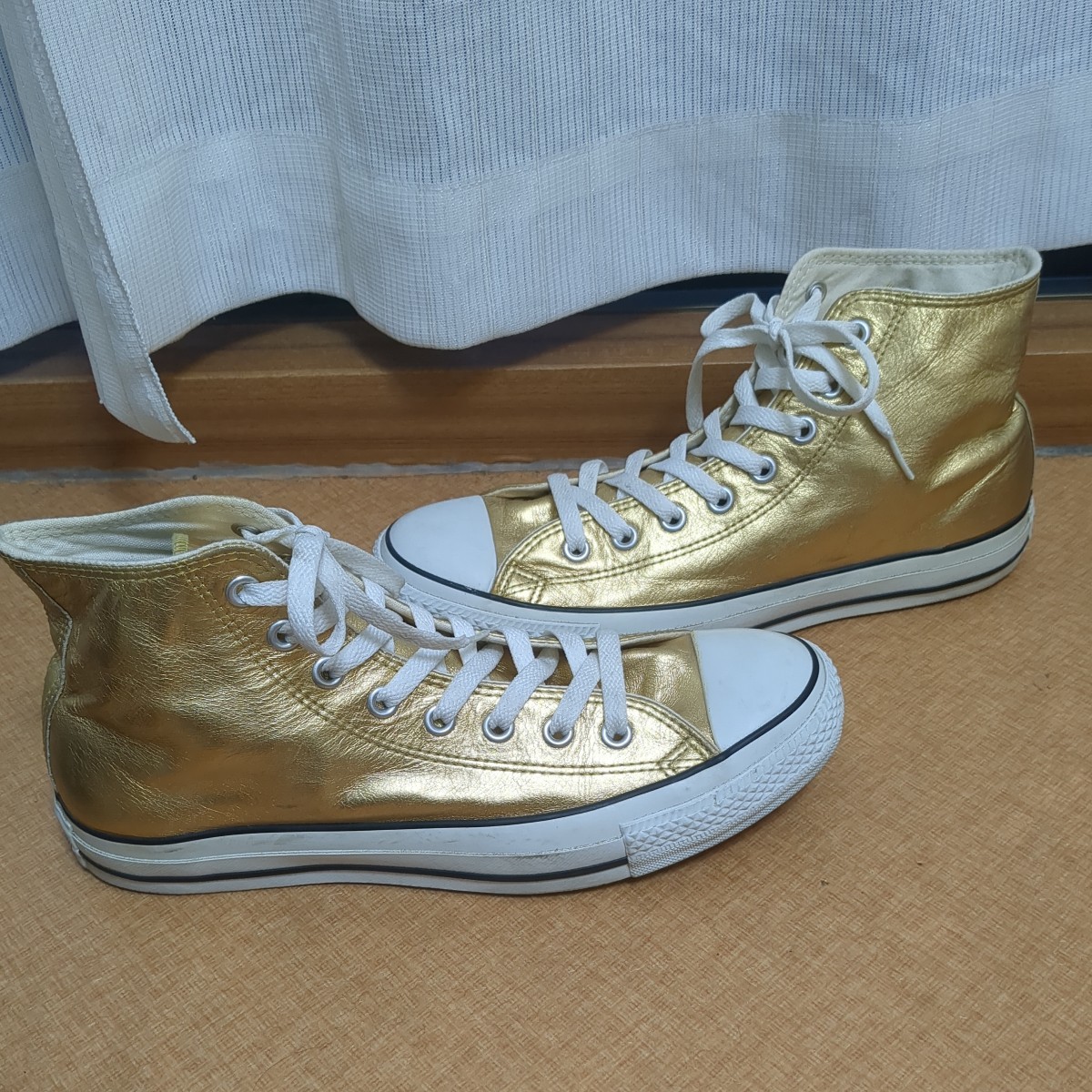 9.5 28cm ゴールド CONVERSE レザー コンバース オールスター