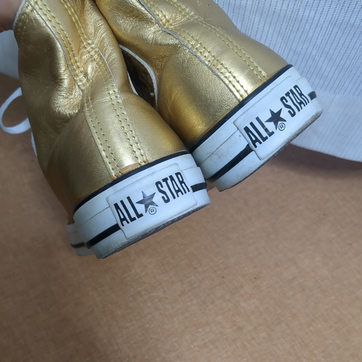9.5 28cm ゴールド CONVERSE レザー コンバース オールスター