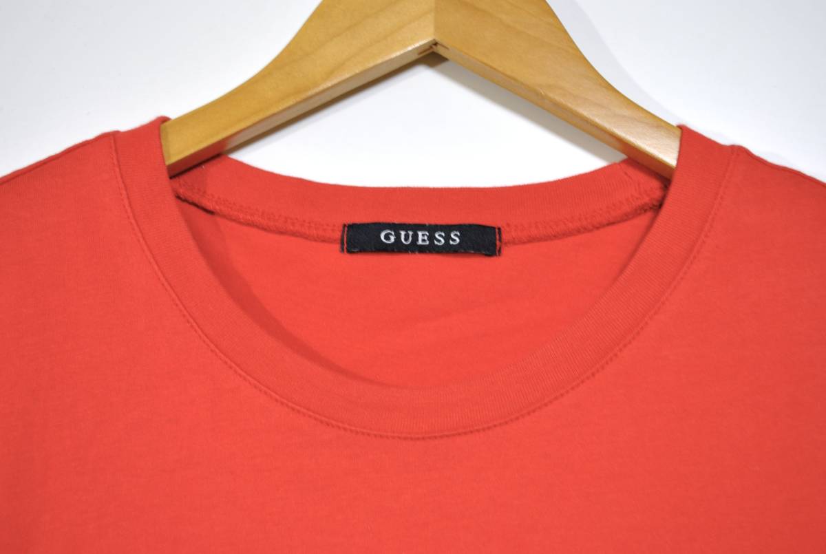  быстрое решение [GUESS] Guess короткий рукав Logo футболка красный дамский XL б/у одежда хорошая вещь 