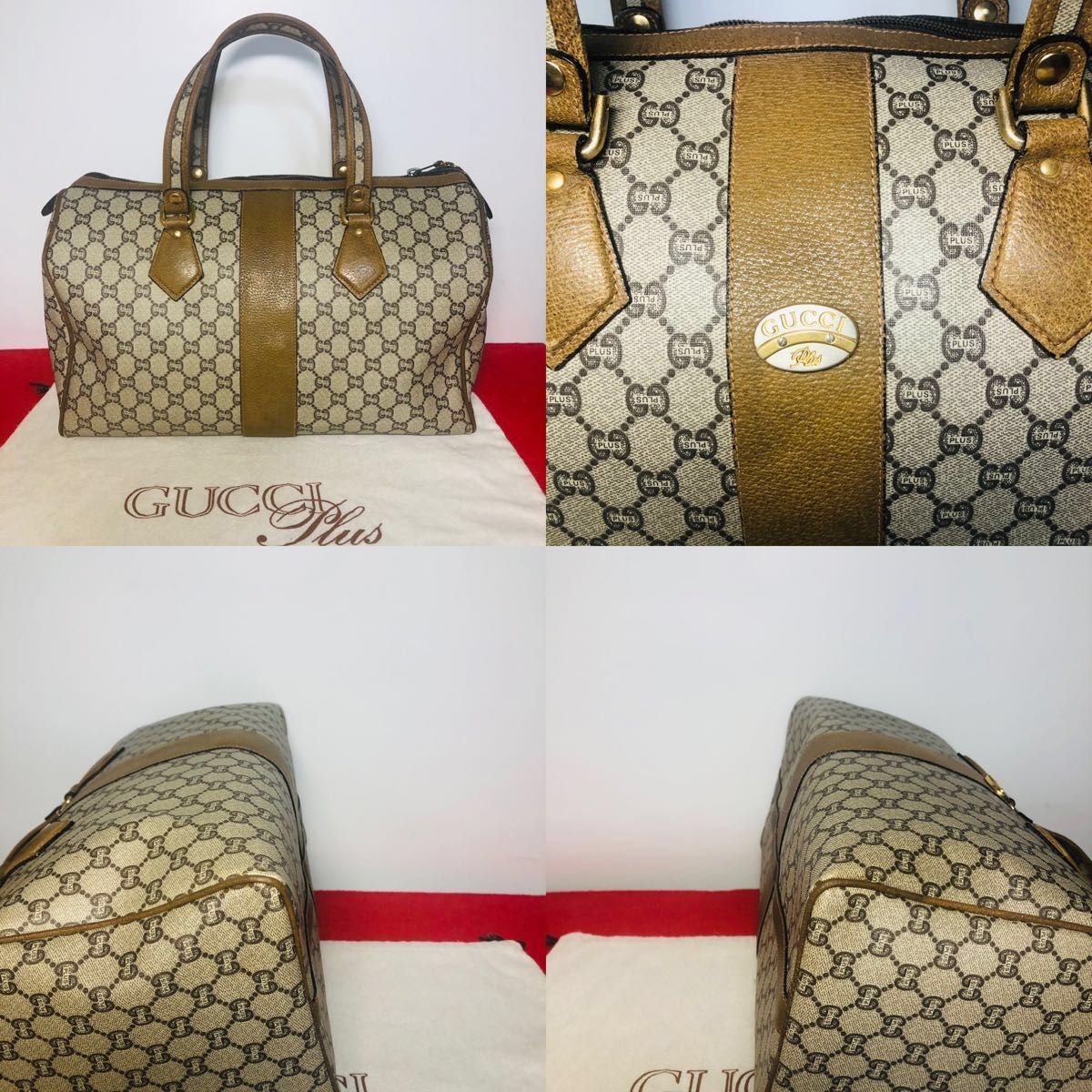 【極美品】GUCCI Plus オールドグッチボストンバッグ・正規品・グッチプラス