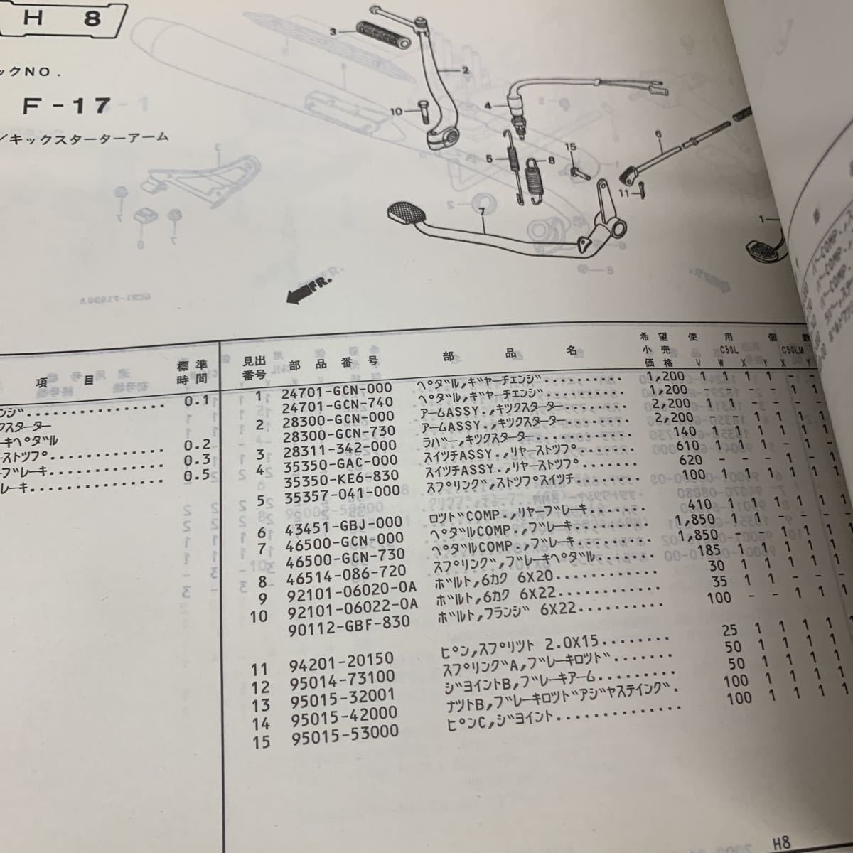 ■送料無料■パーツリスト ホンダ HONDA リトルカブ　C50 5版 発行・平成12年1月 ■_画像7