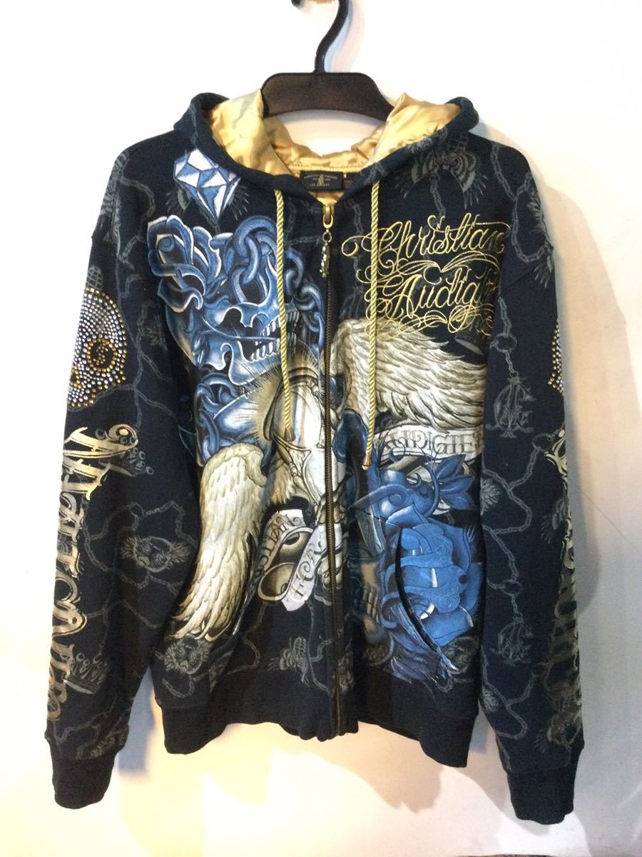 CHRISTIAN AUDIGIER クリスチャンオードジェー パーカー 黒 総柄