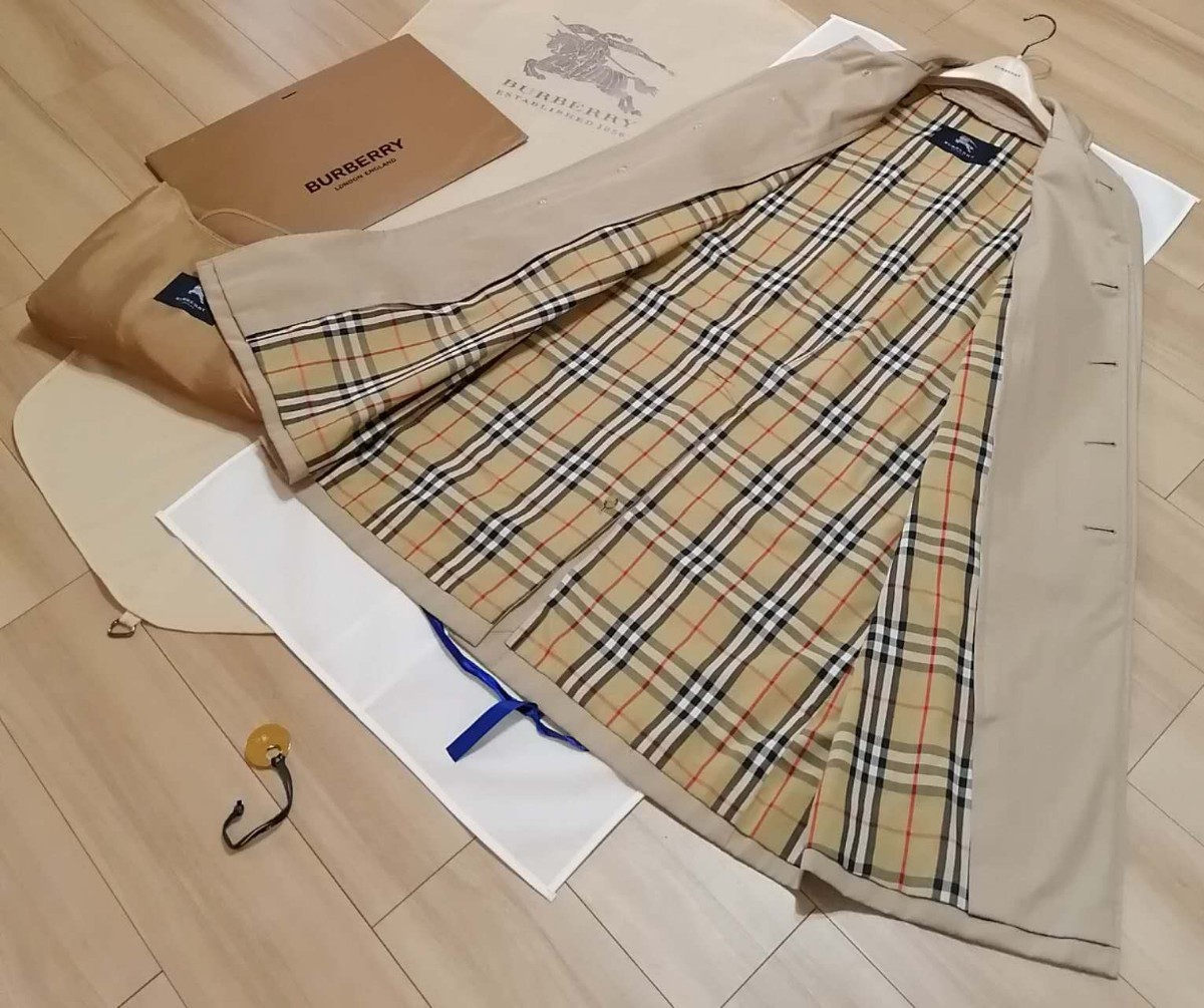 本物上質美品 BURBERRY ノバチェック バーバリー トレンチコート