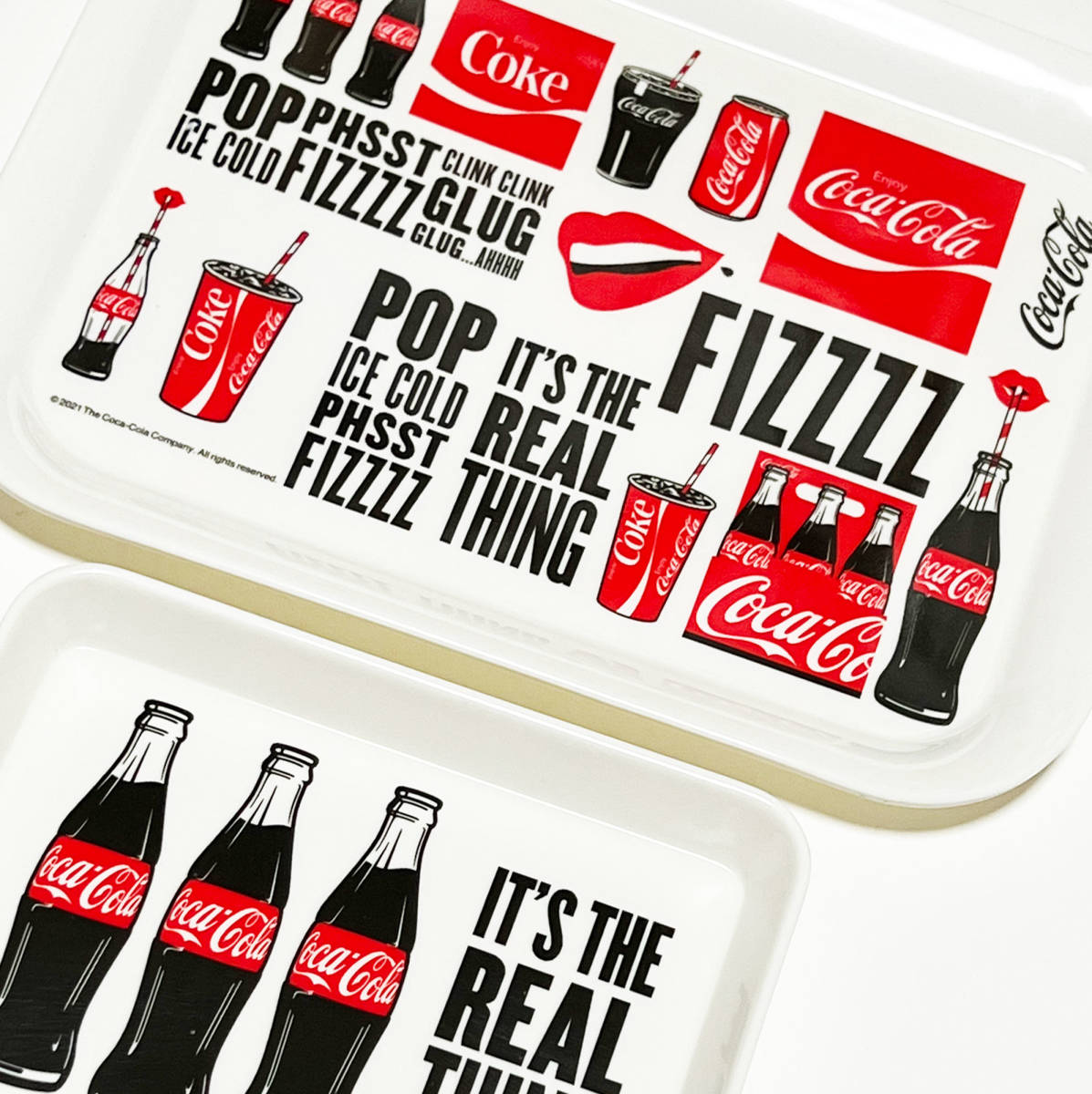 ■Coca-Cola×DAISO コラボ・メラミントレーS+L 2個セットA■