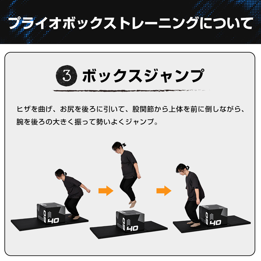 プライオボックス 60cm 跳び箱 ジャンプボックス トレーニング 3in1