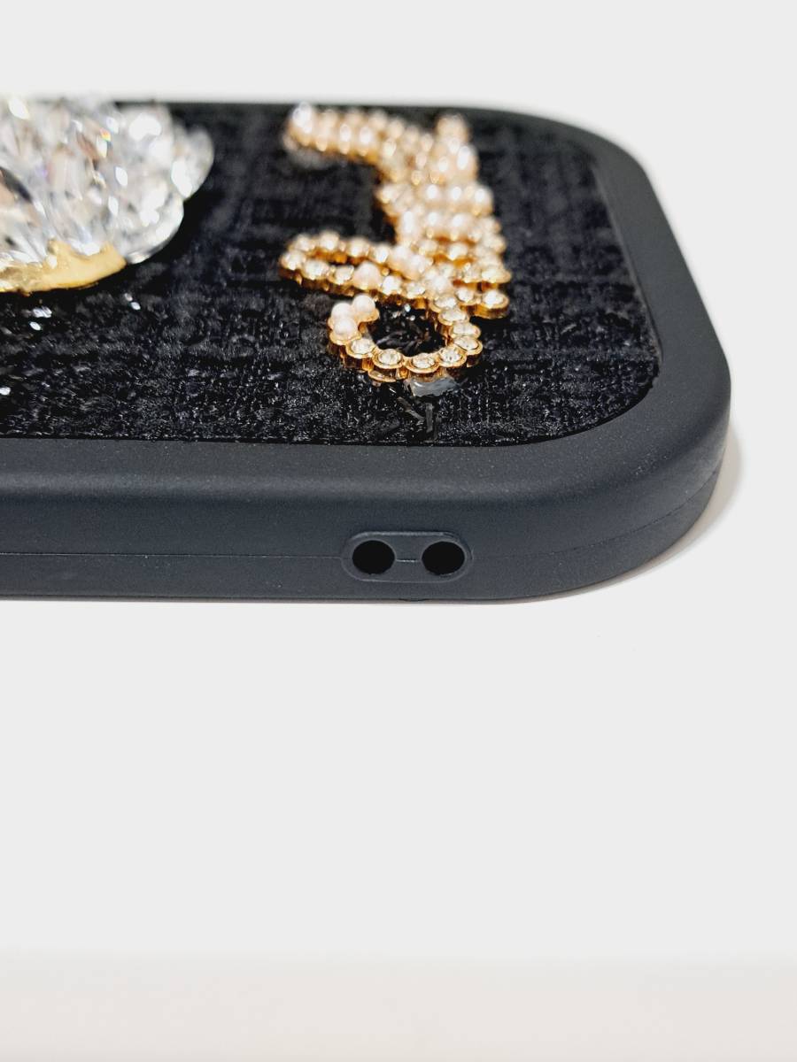 iPhone 13 PRO (6.1 インチ) 対応 ファッションケース ブラック *綺麗ストラップ付き*_画像7