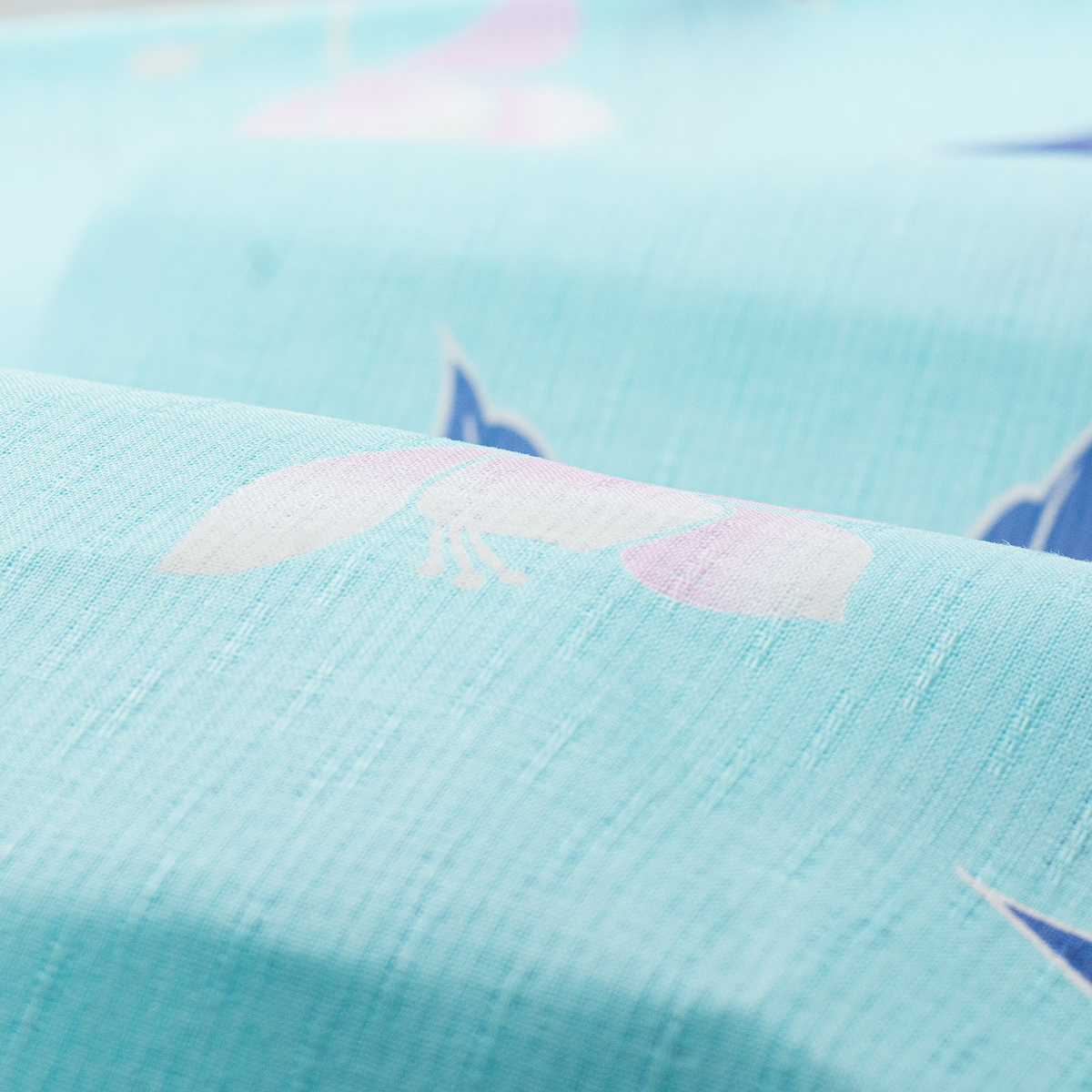 【浴衣反物】NO.5-03 安心の日本製 新品【桜七軒】水色 変わり織り 送料込！