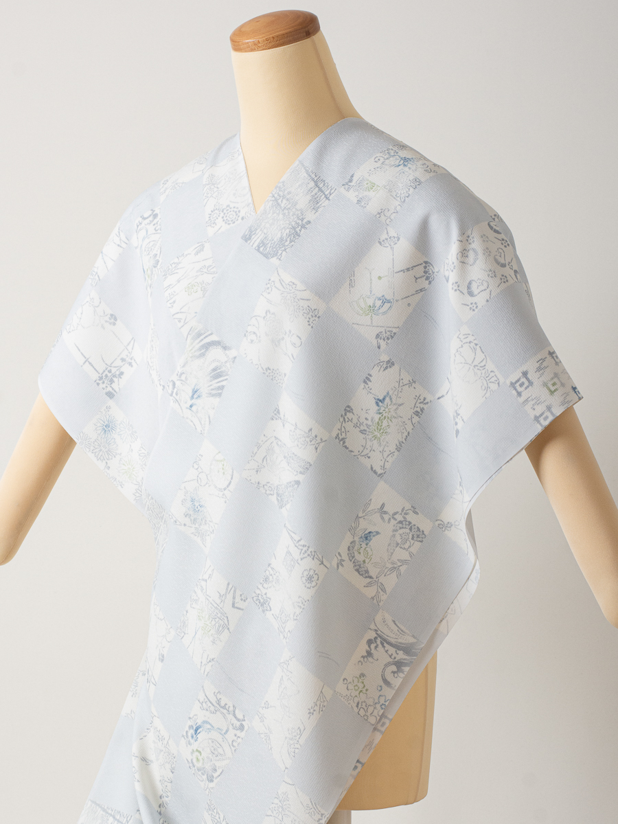 東レ シルック 】小紋 着尺 反物 no.207 新品 未使用 洗える着物 送料
