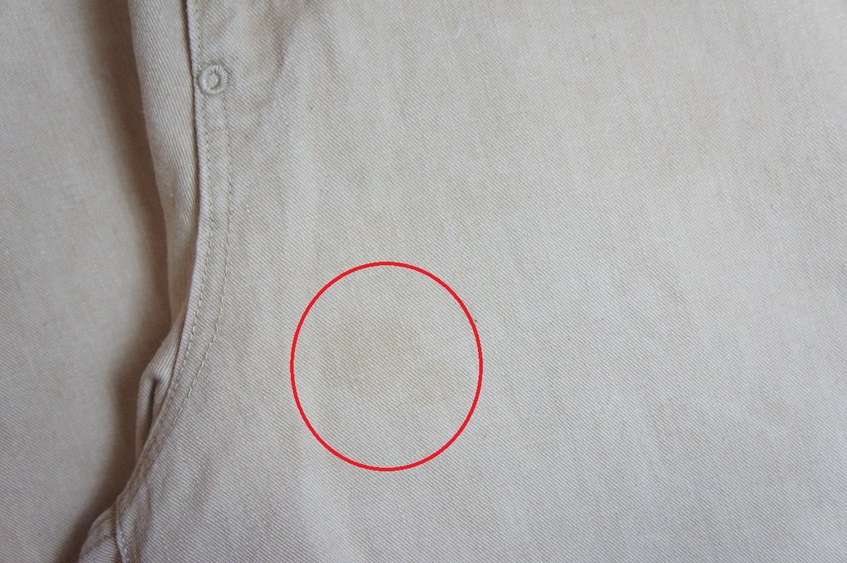 19SS EdwinaHorl エドウィナホール damage wide denim pants ダメージ加工 ワイド バギー デニム パンツ EH38P-03 茶1004N_薄汚れがあります。