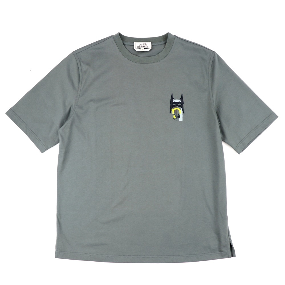 未使用 エルメス 22SS スーパーH レザーパッチ 半袖Tシャツ メンズ
