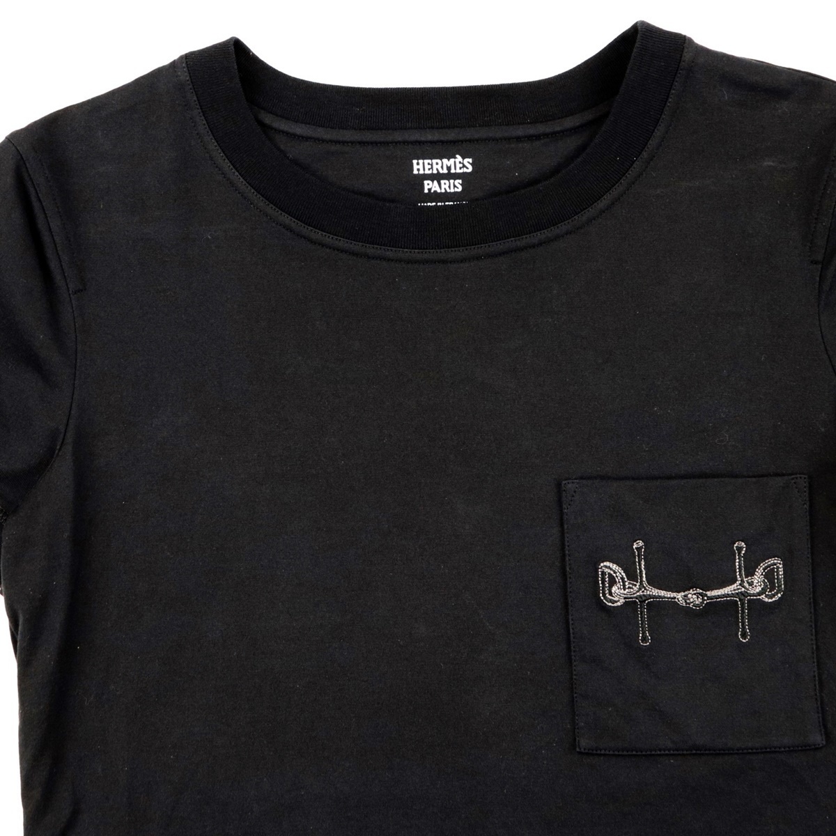 美品 エルメス 20AW モール刺しゅう 半袖Tシャツ レディース 黒 34