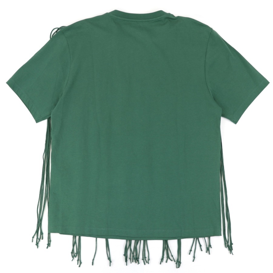 ロエベ アナグラムプリント フリンジ 半袖Tシャツ メンズ 緑 M