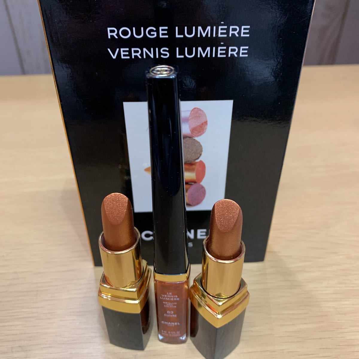 未使用　シャネル chanel rouge lumiere コッパー　ハーモニー　トリオセット　口紅　リップ　グロス　(a)_画像3