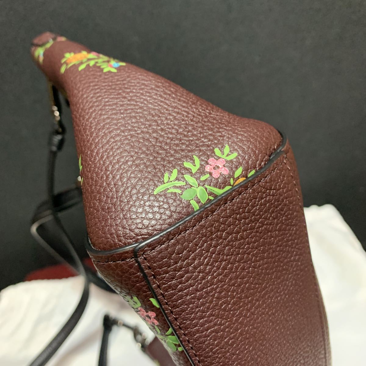 未使用　コーチ　2wayバッグ ショルダー紐 レザー ハンドバッグ　ショルダーバッグ　COACH 花　美品　(a)_画像8