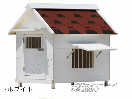 新品推薦★屋外用 木製 ドッグハウス 室外 屋外 DIY 犬舎 ペットハウス ログハウスドアと窓付きの犬用犬小屋 水洗いできます 83*71*90cm_画像3