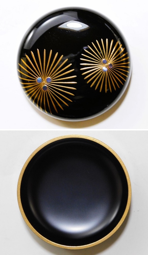 鳳凰堂】竹内幸斎『唐松蒔絵 中棗』茶道具 なつめ 螺鈿 共箱 真作