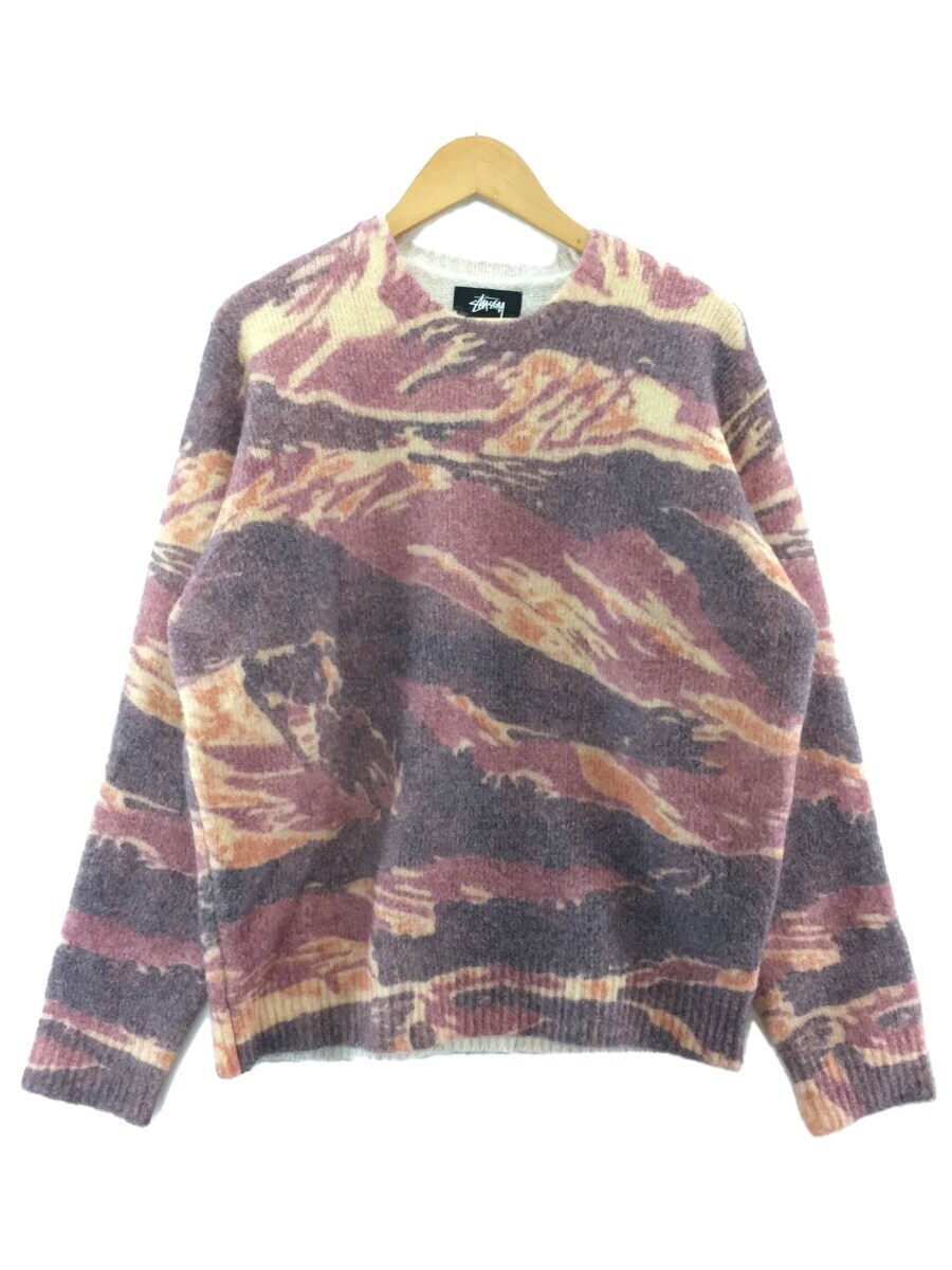 STUSSY◆セーター(厚手)/L/ナイロン/22AW/Tigris print sweater/ジャガードニット