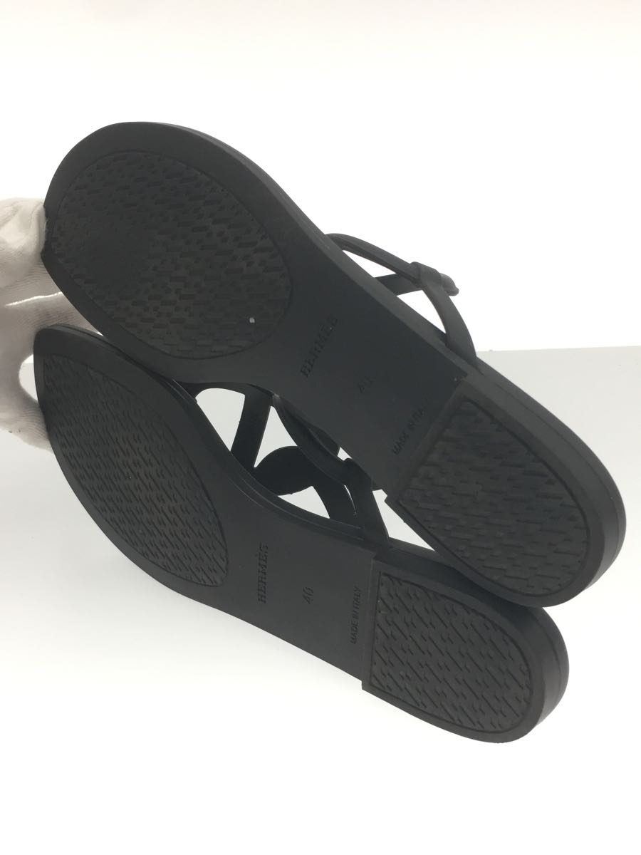 HERMES◇サンダル/40/BLK/Egerie sandal/エジュリ/箱、保存袋有