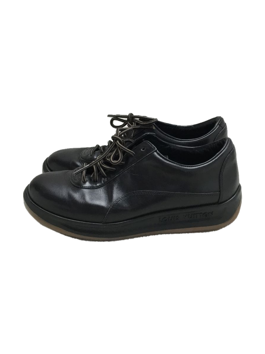 LOUIS VUITTON◆MA0091/ローカットスニーカー/37.5/BLK/レザー/革靴/紐靴/中古