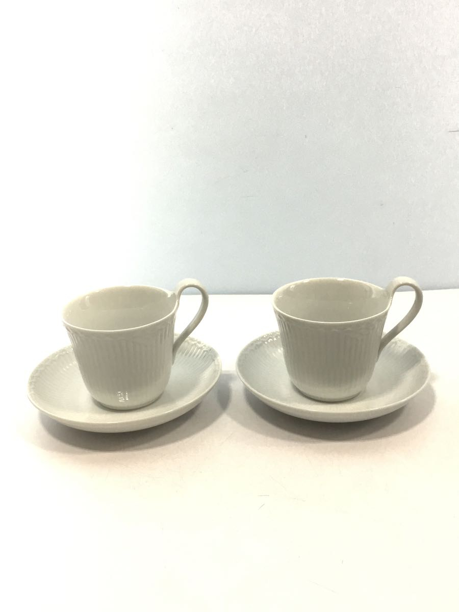 ROYAL COPENHAGEN◆カップ&ソーサー/2点セット/WHT/ホワイト/箱付き_画像2