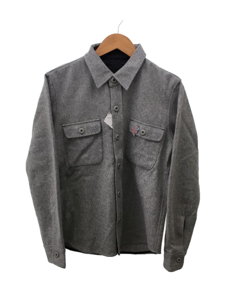 上品 STUSSY◇CPOシャツ/長袖シャツ/S/ウール/メルトン/グレー