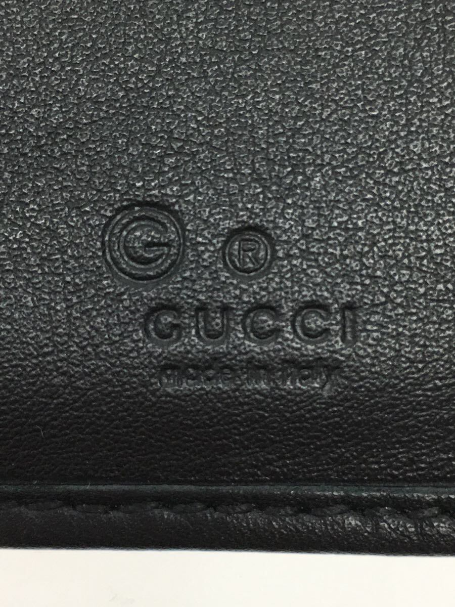 GUCCI◆長財布/レザー/BLK/マイクログッチシマ_画像3