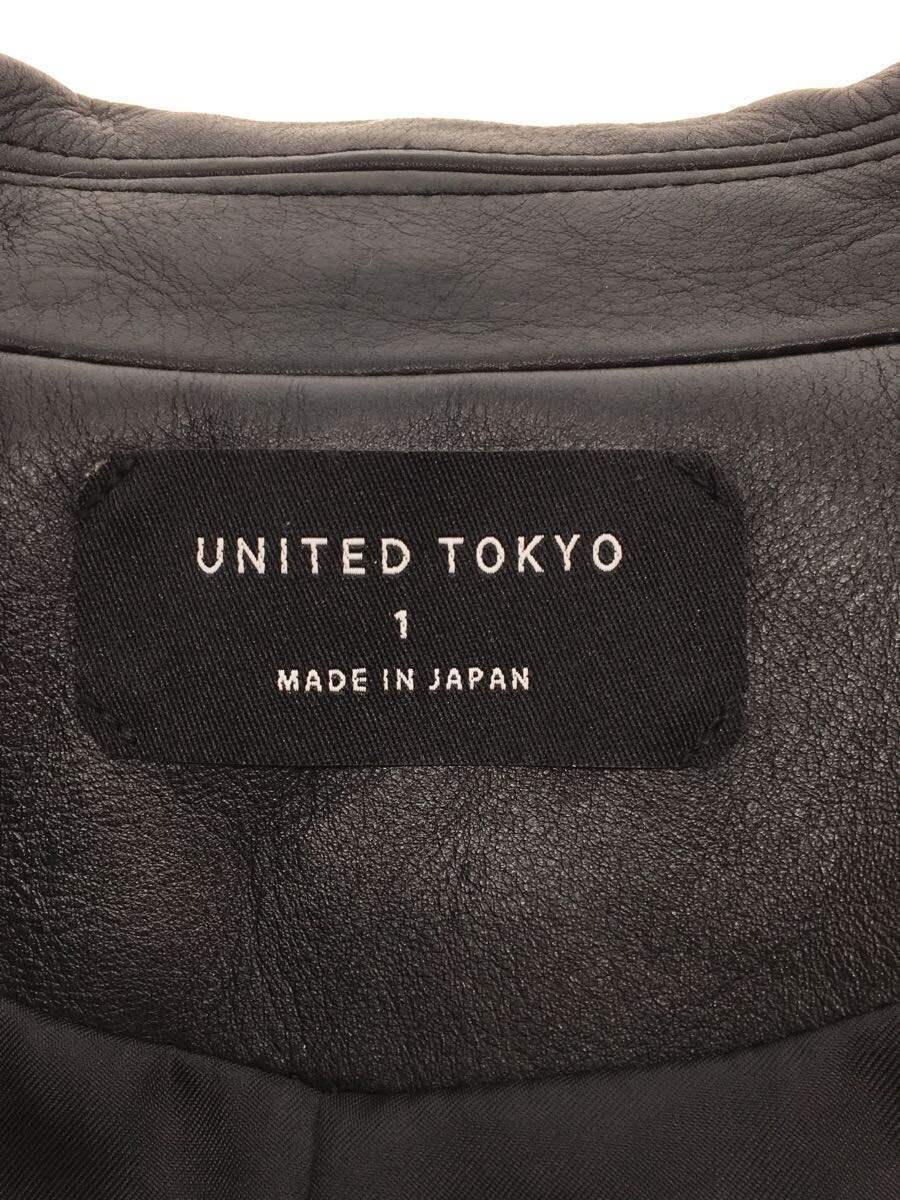 UNITED TOKYO◆507052001/cow hide/カウレザーダブルライダースジャケット/1/牛革/BLK/中古_画像3