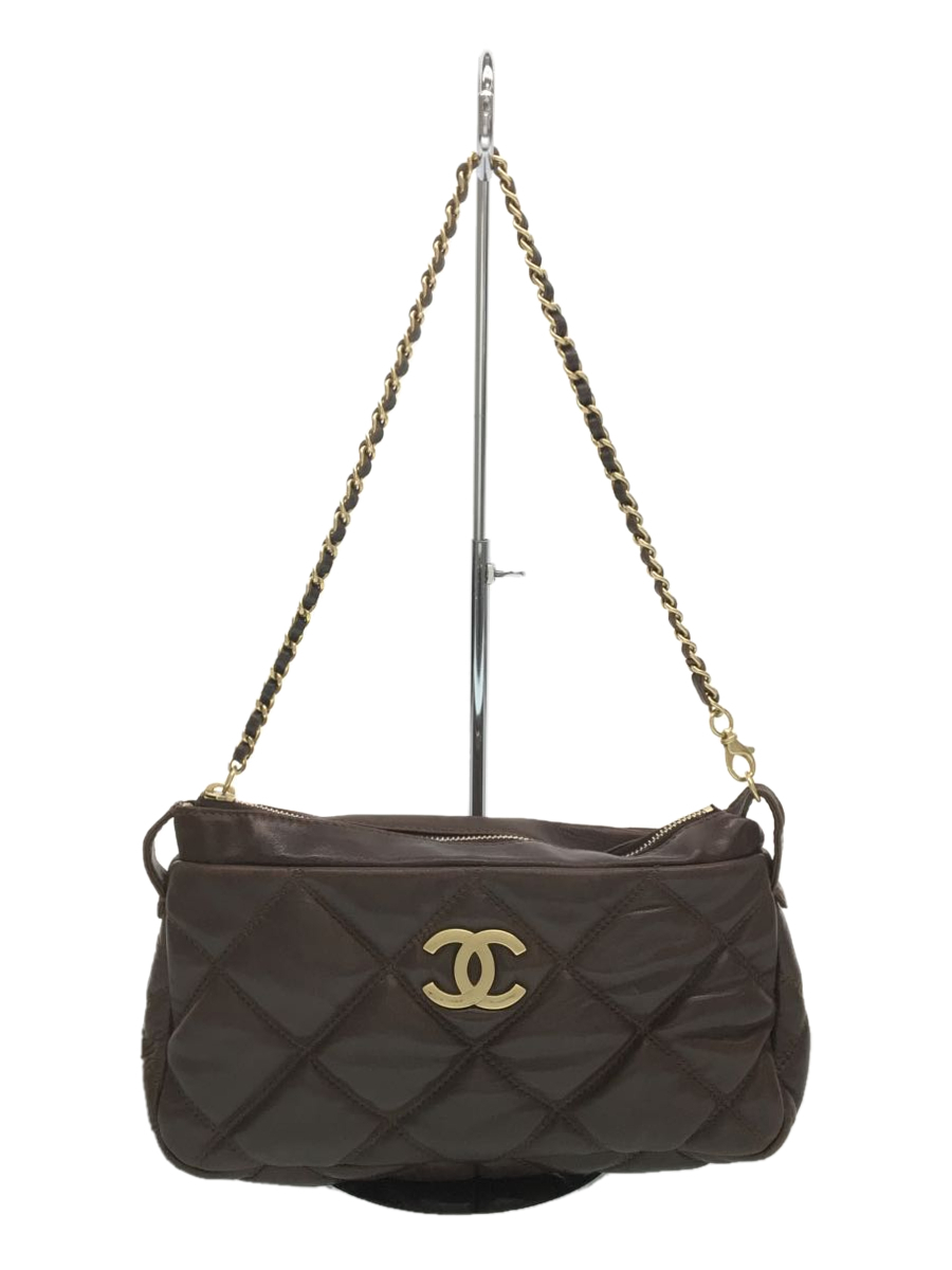 CHANEL◆ショルダーバッグ/レザー/BRW